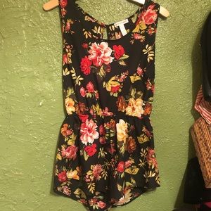 Floral shorts romper